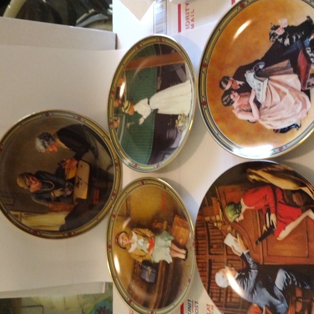 5 AUTHENTICATED NORMAN ROCKWELL  PLATES